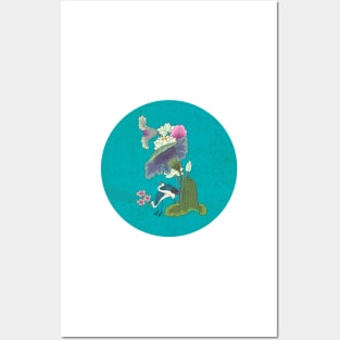Minhwa: Lotus and Night Herons F Type (Korean traditional/folk art) Posters and Art
